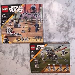 New in Boxes! Lego Star Wars Clone Trooper & Battle Droid Battle Packs, Set of 2
